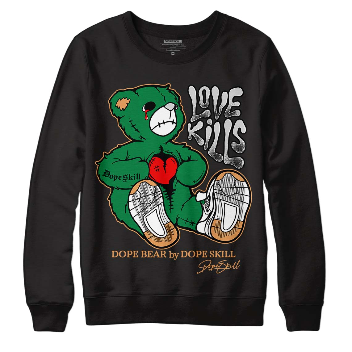 Pine Green 4s superstreetwear Sweatshirt Love Kills Graphic
