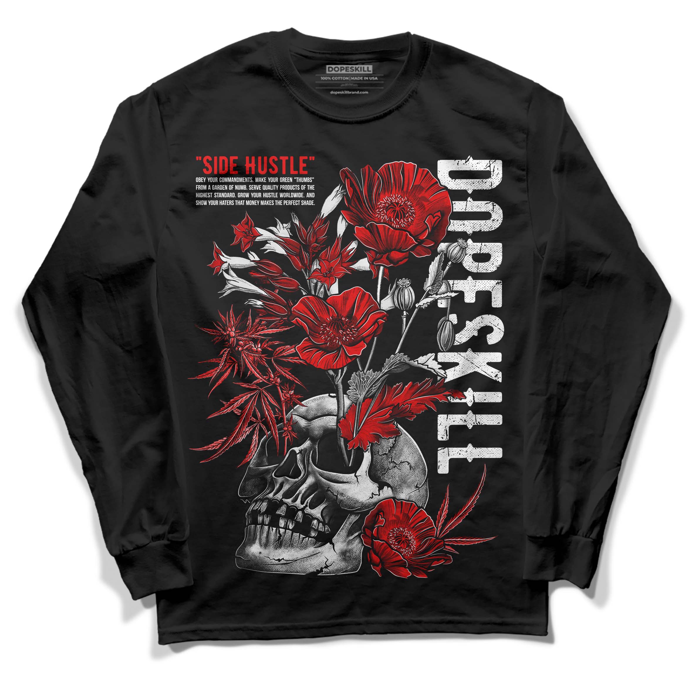 Red Cement 4S superstreetwear Long Sleeve T-Shirt Side Hustle Graphic