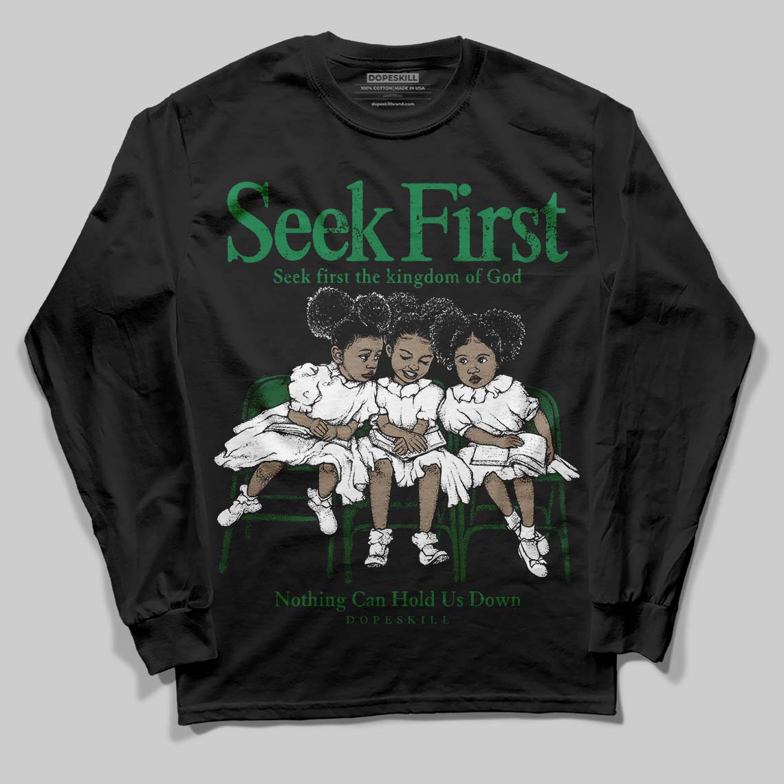 Green Collection superstreetwear Long Sleeve T-Shirt New Seek First Graphic