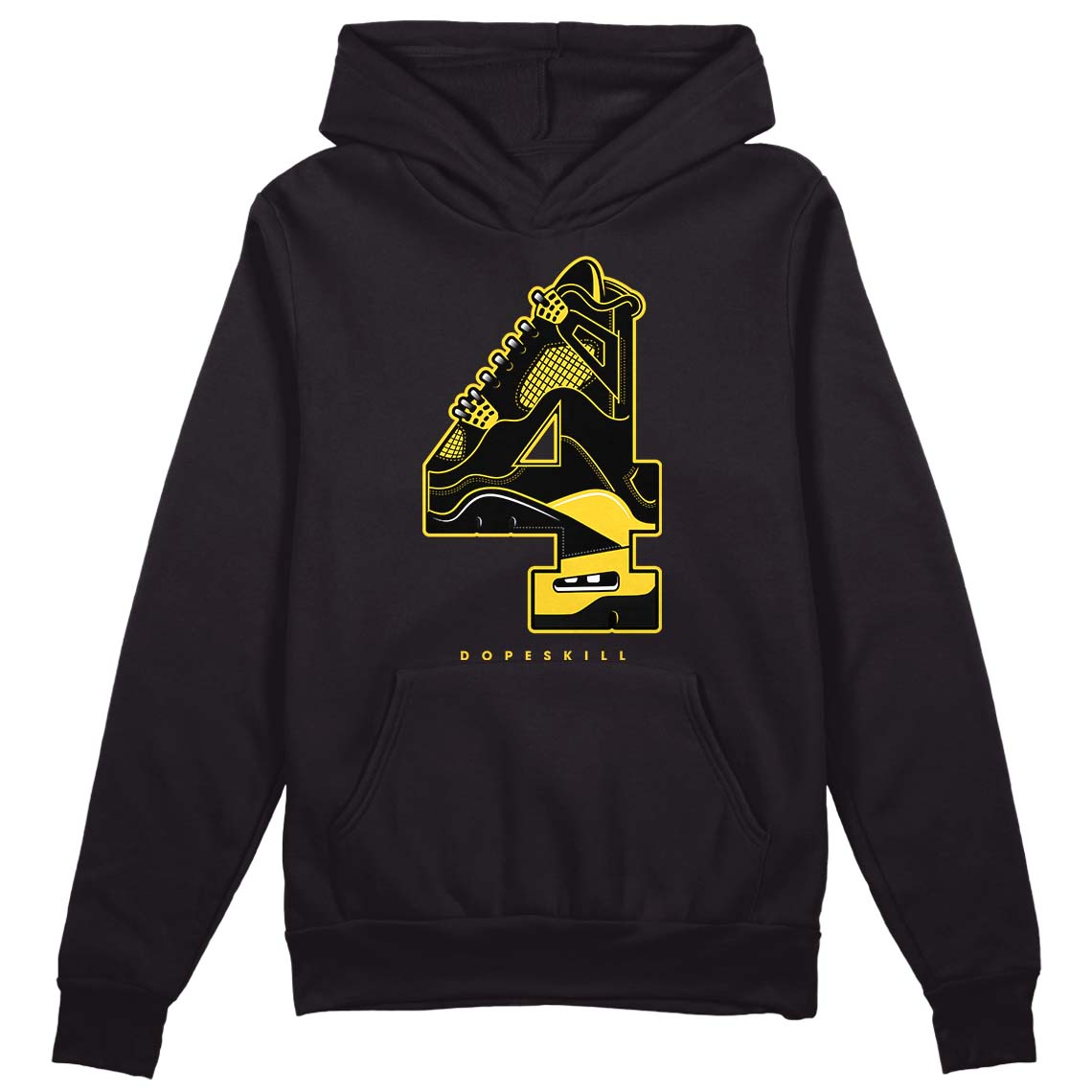 Black Tour Yellow AJ 4 Thunder superstreetwear Hoodie Sweatshirt No.4 Graphic