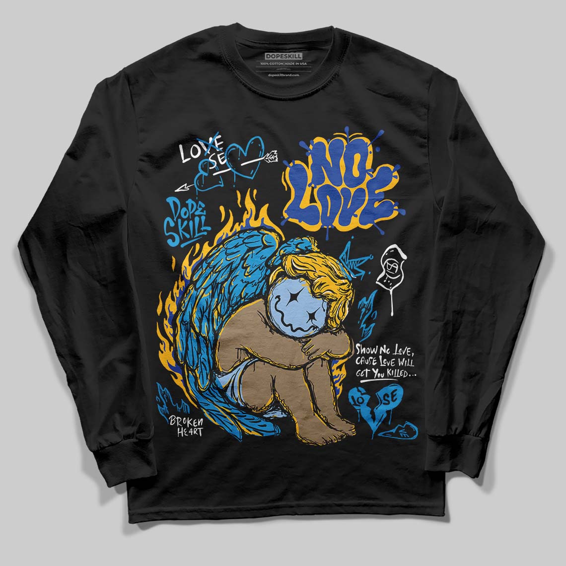 Royal Blue Collection superstreetwear Long Sleeve T-Shirt No Love Graphic