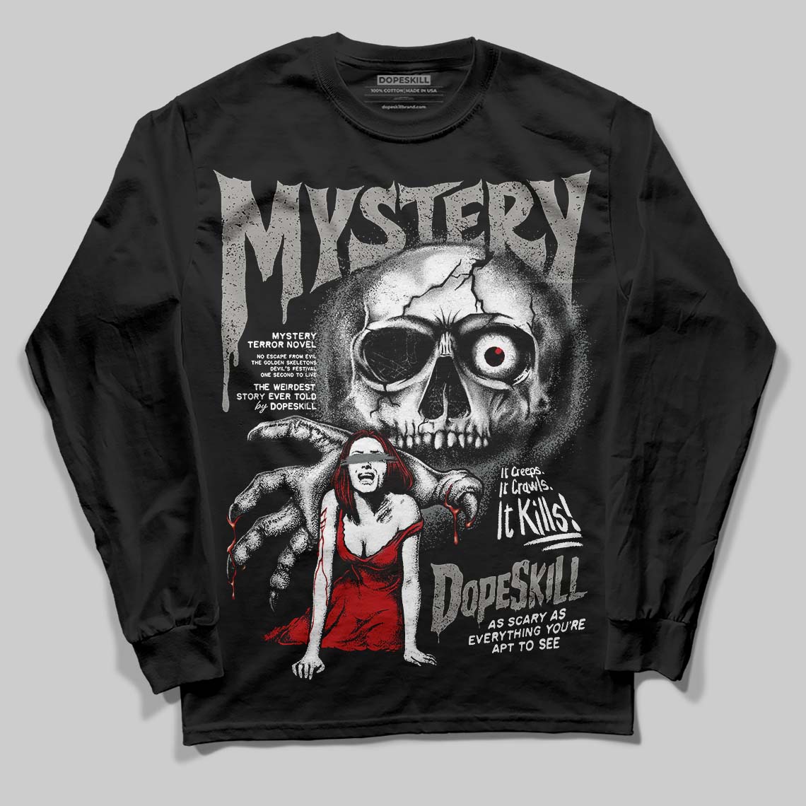 Cool Grey 9s superstreetwear Long Sleeve T-Shirt Mystery Ghostly Grasp Graphic
