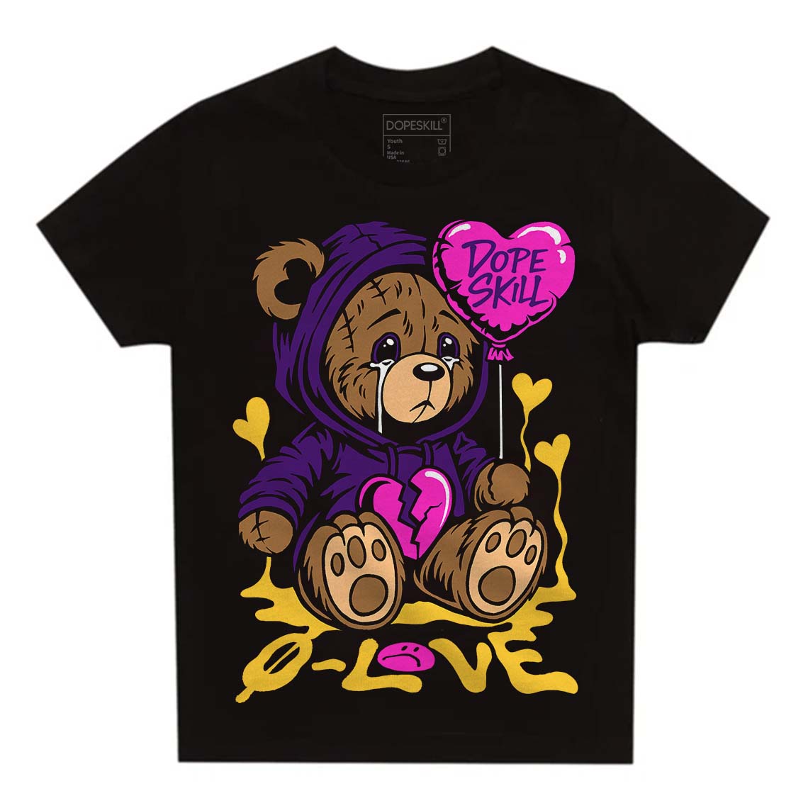 Field Purple 12s superstreetwear Toddler Kids T-shirt Broken Bear Graphic