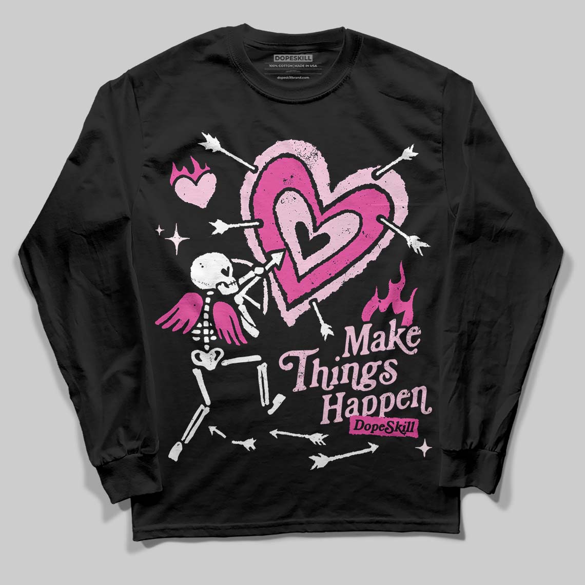 Pink Collection superstreetwear Long Sleeve T-Shirt Make Things Happen Graphic