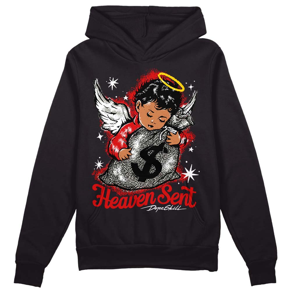 Fire Red 3s superstreetwear Hoodie Sweatshirt Heaven Sent Graphic