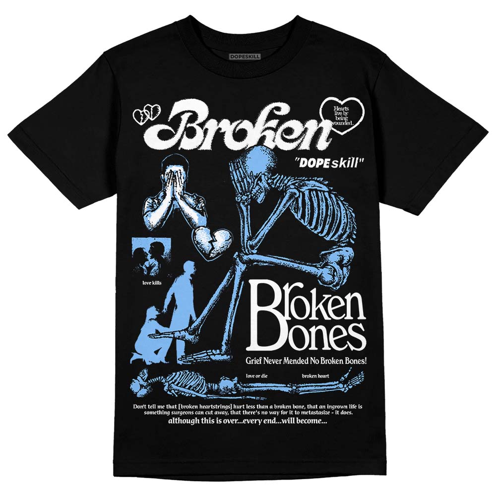 Powder Blue 9s superstreetwear T-Shirt Broken Bones Graphic