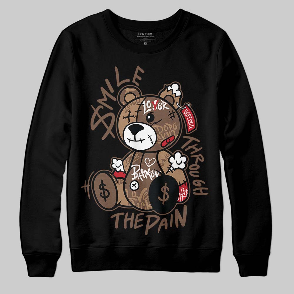 Olive 9s superstreetwear Sweatshirt Smile Through The Pain Graphic