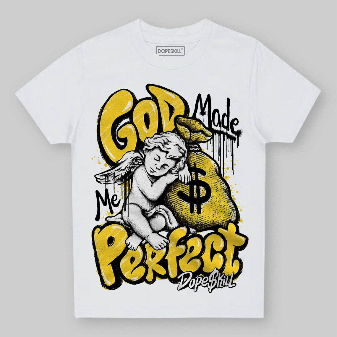 Black Tour Yellow AJ 4 Thunder superstreetwear Toddler Kids T-shirt God Made Me Perfect Graphic