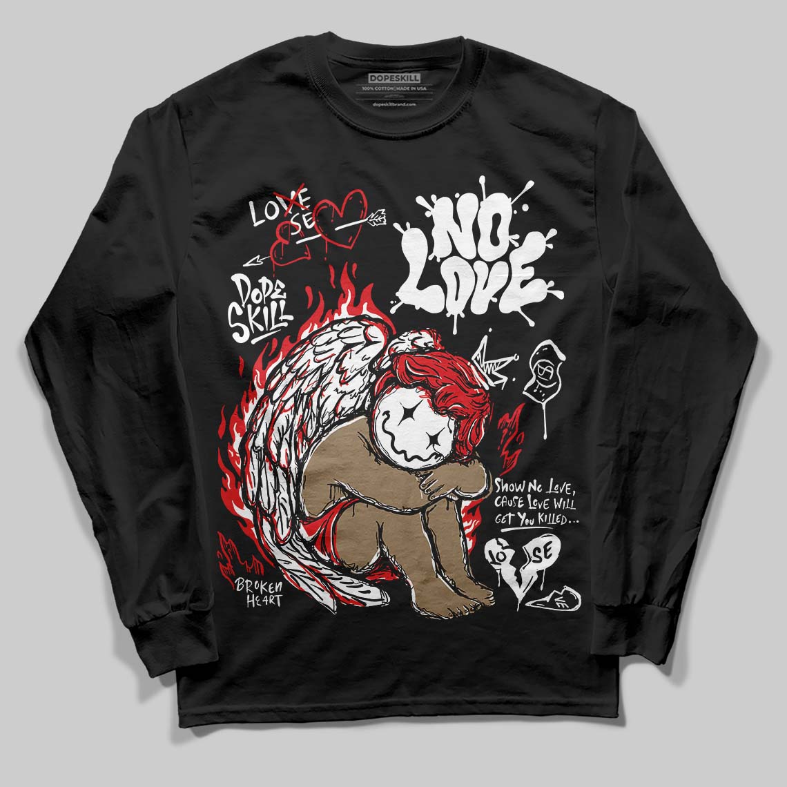 Dunk Panda White Black superstreetwear Long Sleeve T-Shirt No Love Graphic