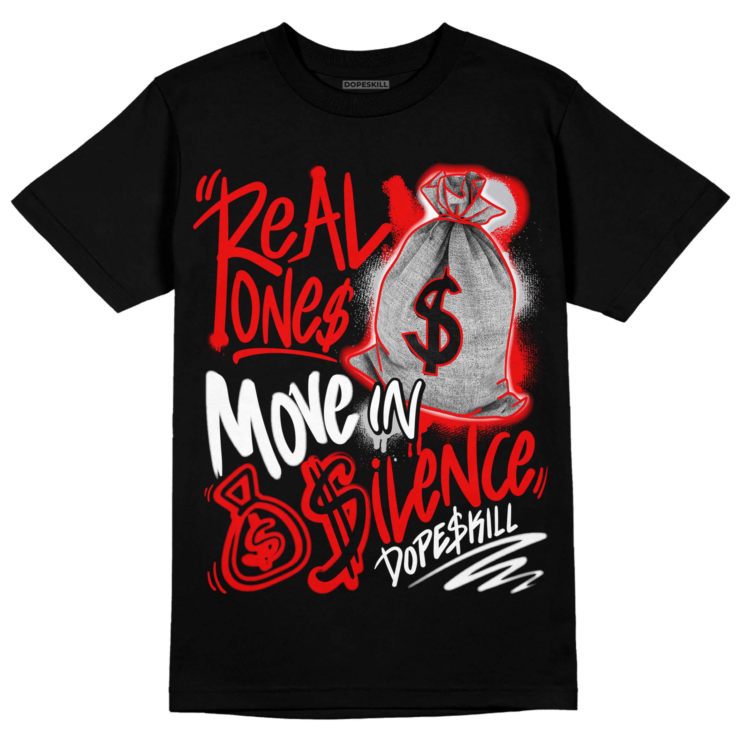 Cherry 12s superstreetwear T-Shirt Real Ones Move In Silence Graphic