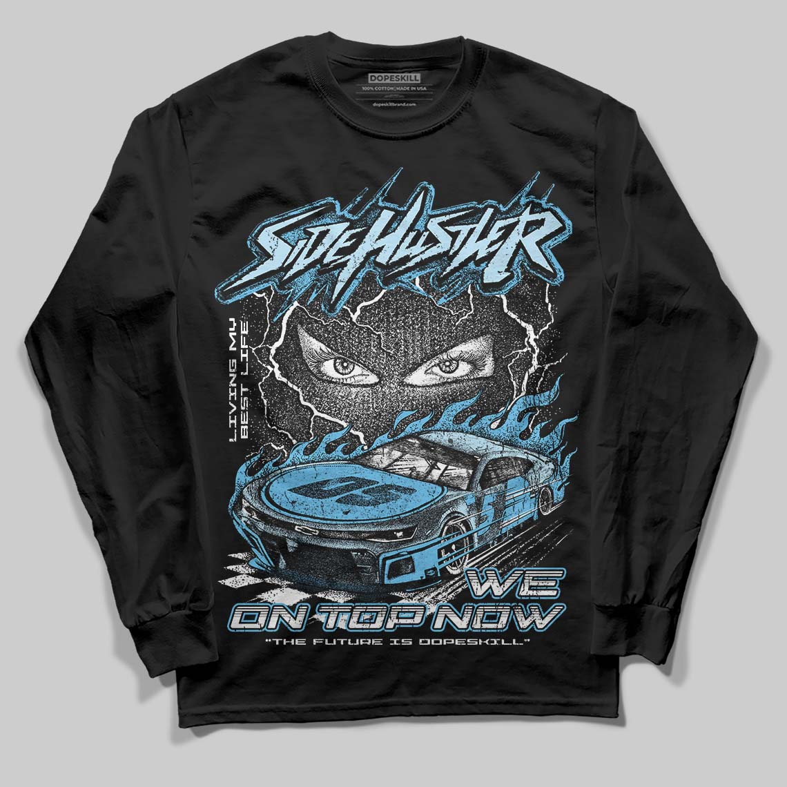 Legend Blue 11s superstreetwear Long Sleeve T-Shirt New Side Hustler Graphic