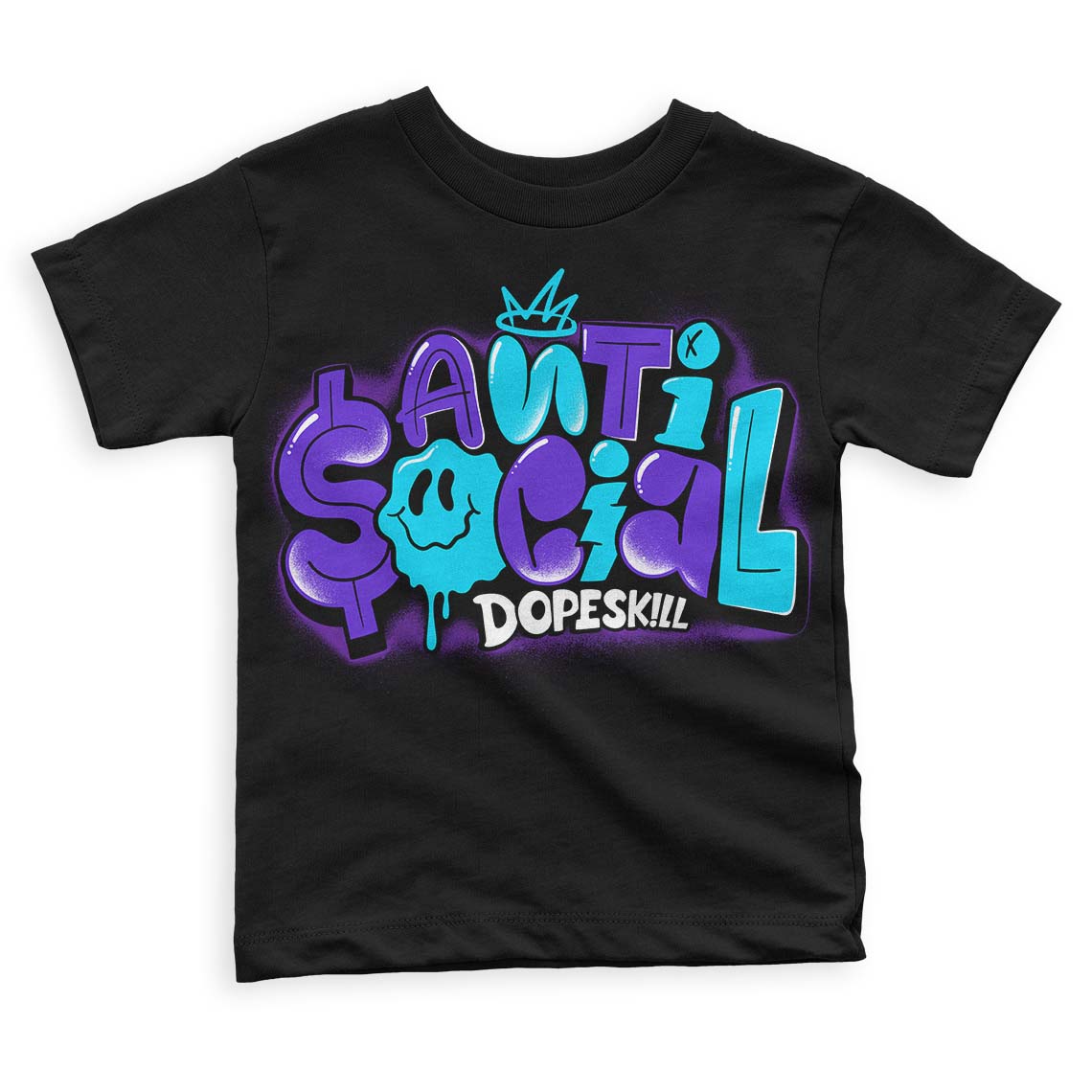 Aqua 6s superstreetwear Toddler Kids T-shirt Anti Social Graphic