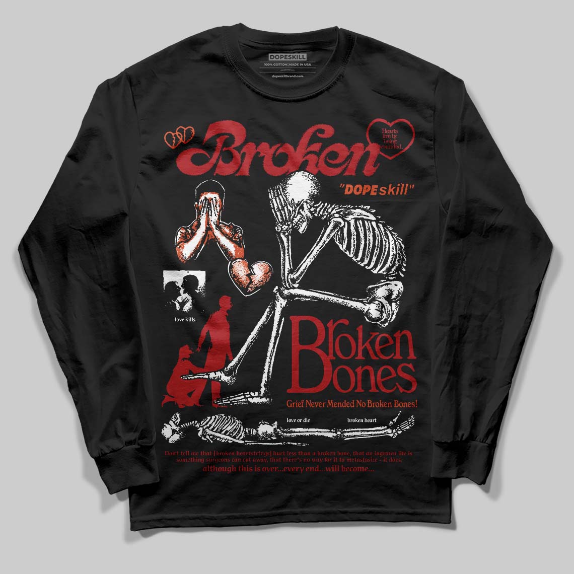 Brick By Brick 4s superstreetwear Long Sleeve T-Shirt Broken Bones Graphic