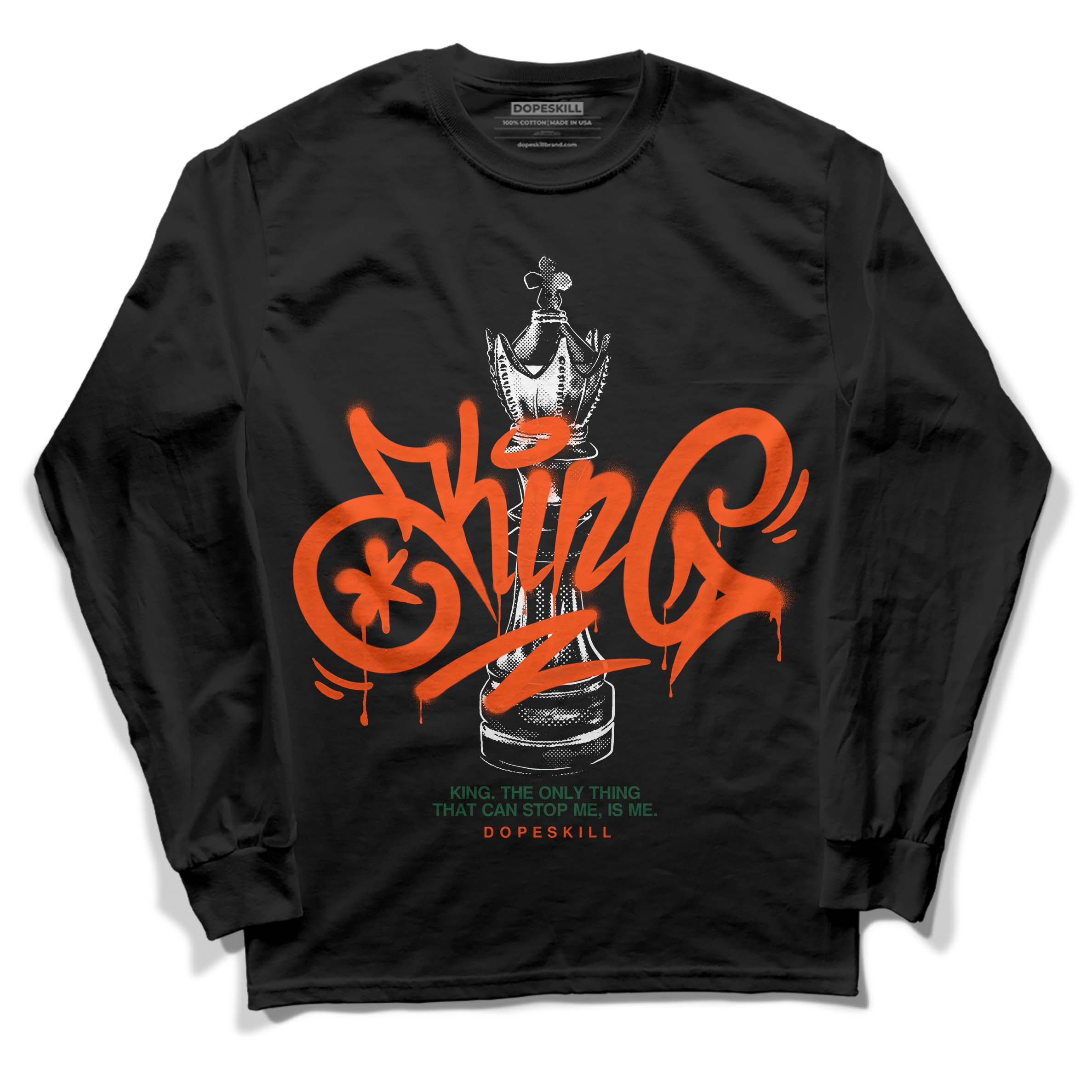 Dunk Low Team Dark Green Orange superstreetwear Long Sleeve T-Shirt King Chess Graphic