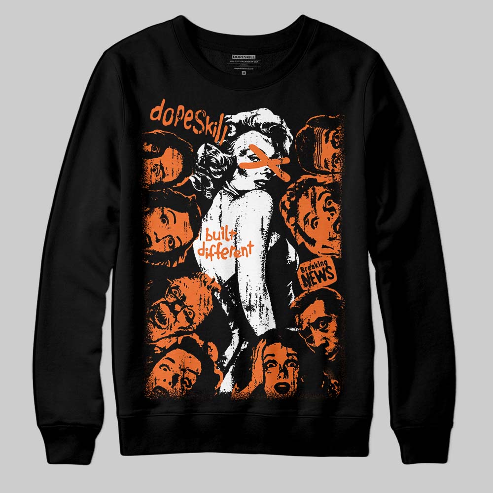 Orange Black White superstreetwear Sweatshirt Built Different Graphic