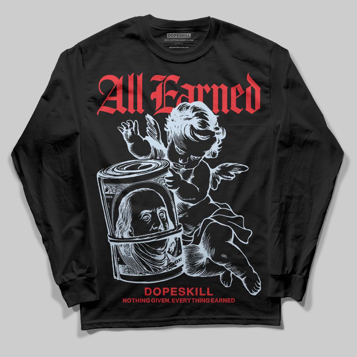 Cherry 11s superstreetwear Long Sleeve T-Shirt All Earned Graphic