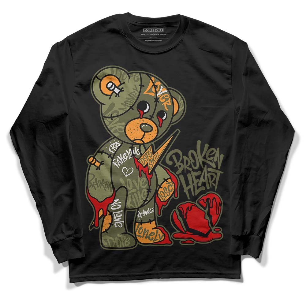 Olive 5s superstreetwear Long Sleeve T-Shirt Broken Heart Graphic