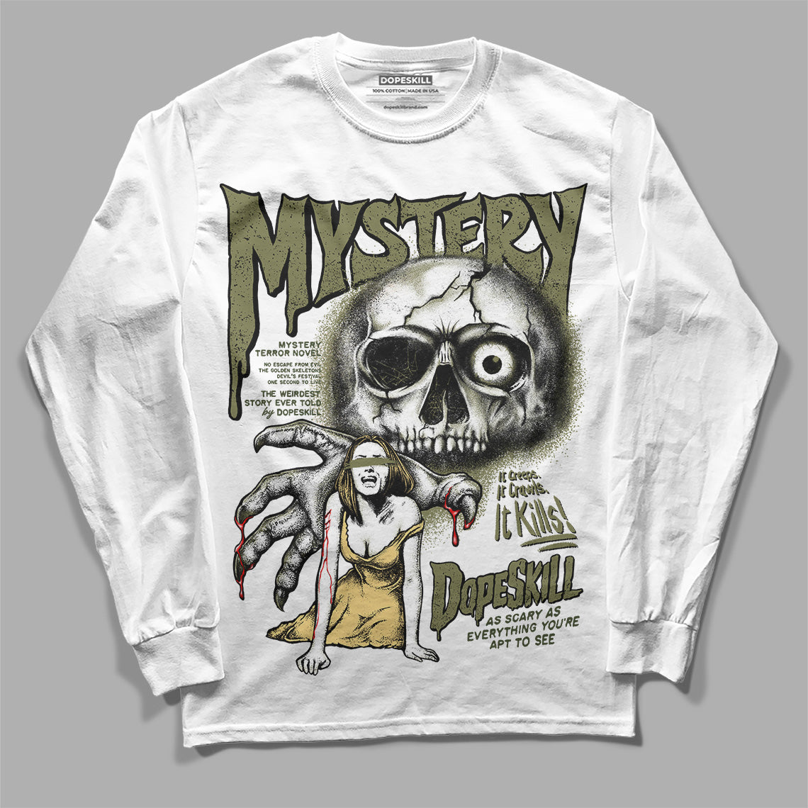 Craft Olive 4s superstreetwear Long Sleeve T-Shirt Mystery Ghostly Grasp Graphic