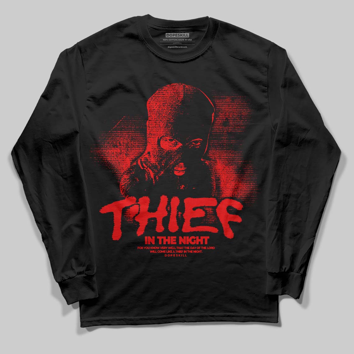 Cherry 11s superstreetwear Long Sleeve T-Shirt Thief In The Night Graphic