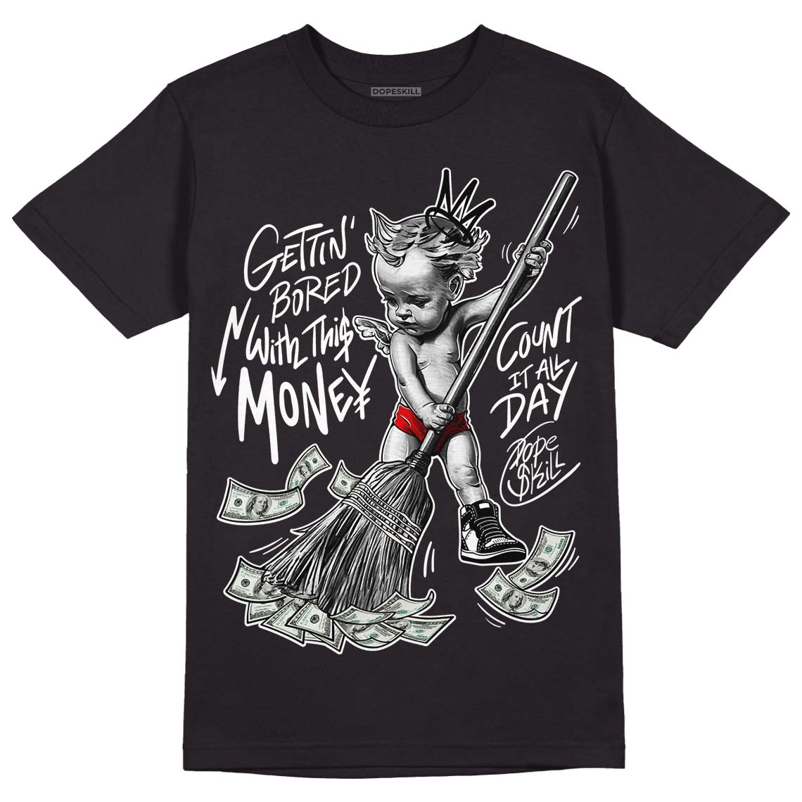 85 Black White 1s superstreetwear T-Shirt Gettin Bored With This Money Graphic