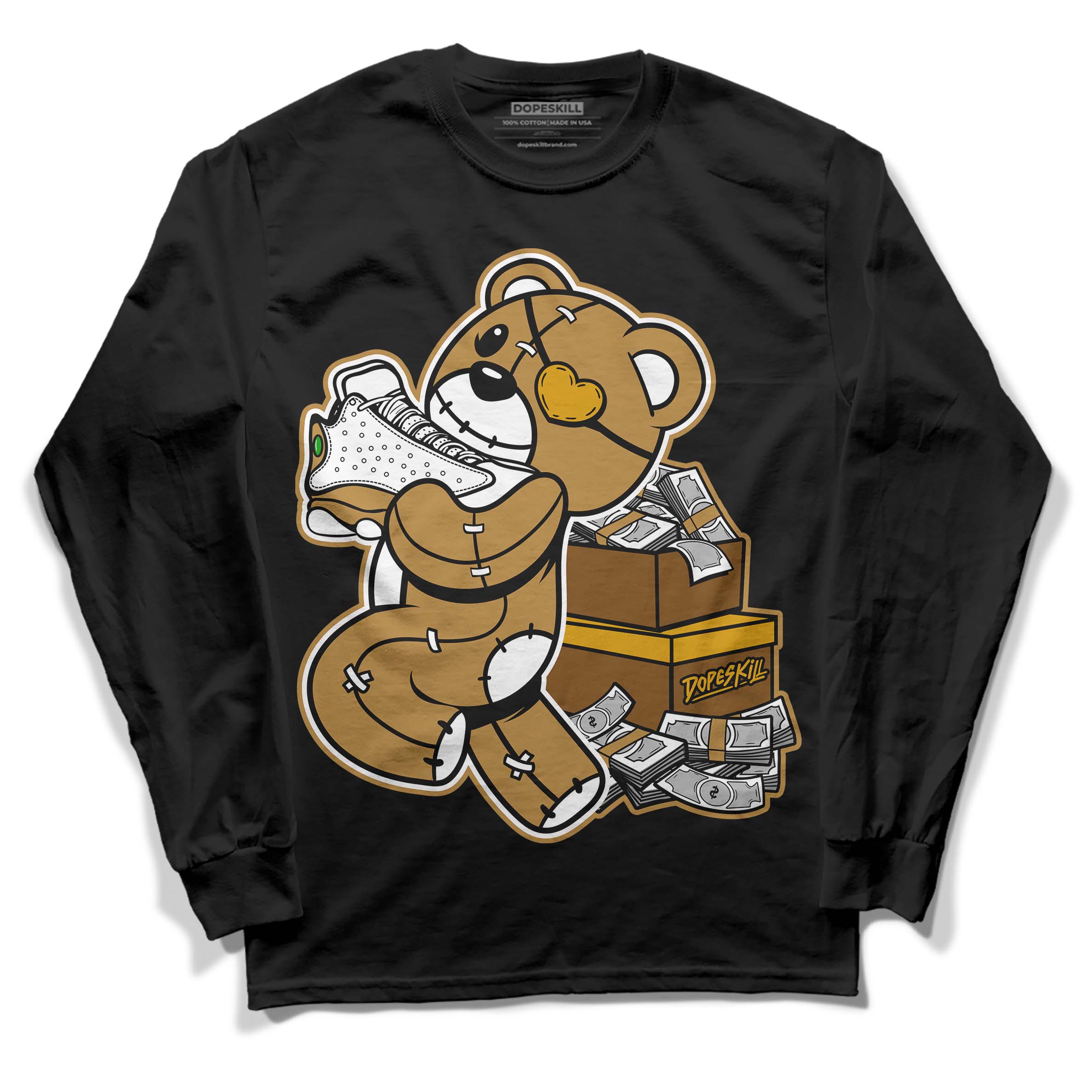 Wheat 13s superstreetwear Long Sleeve T-Shirt Bear Steals Sneaker Graphic