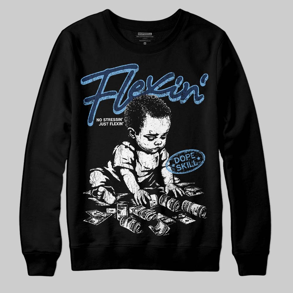 Summit White Navy 4s superstreetwear Sweatshirt Flexin' Graphic