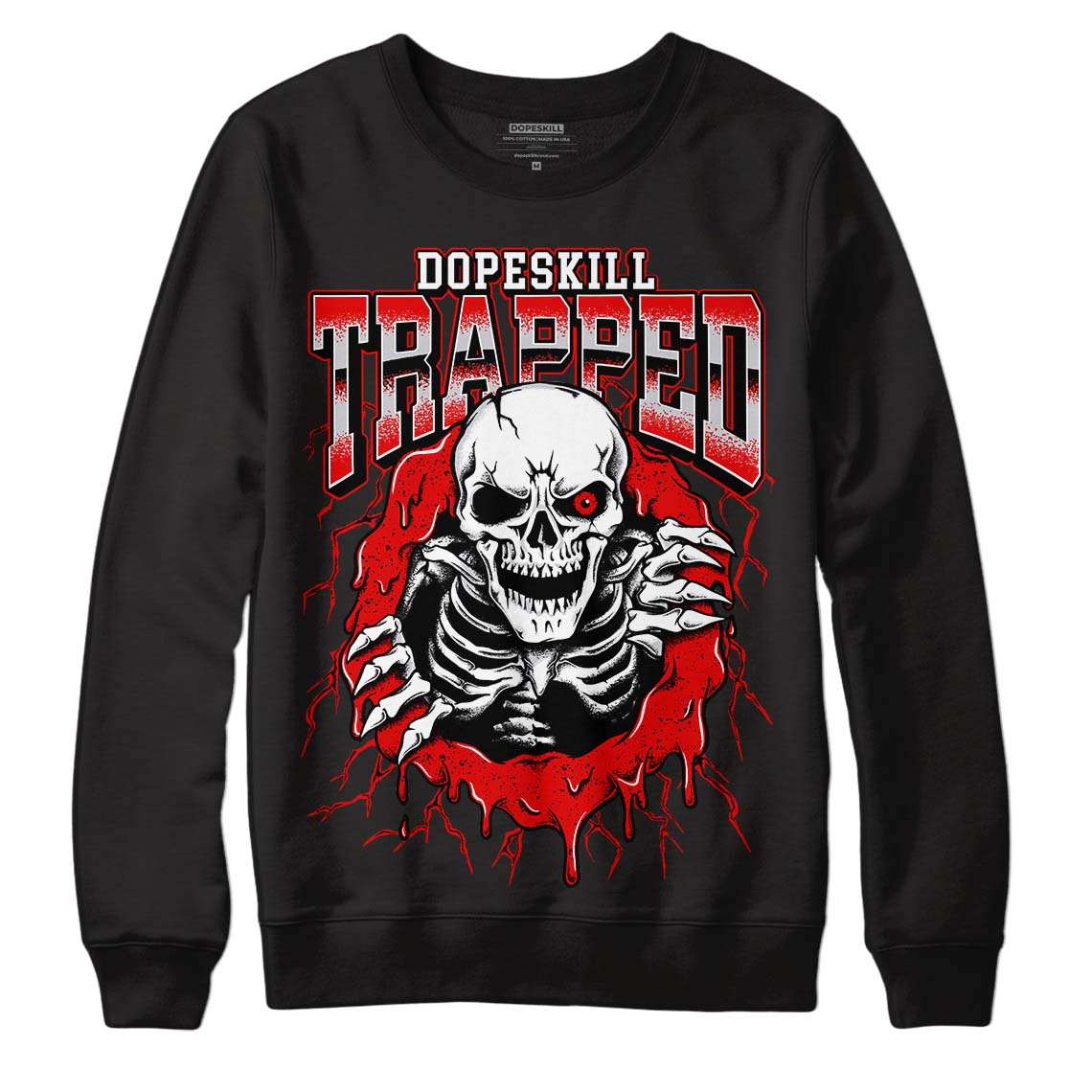 Red Cement 4S superstreetwear Sweatshirt Trapped Halloween Graphic