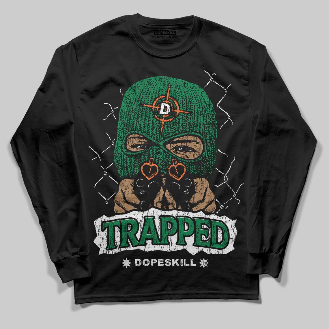 Green Collection superstreetwear Long Sleeve T-Shirt New Trapped Graphic