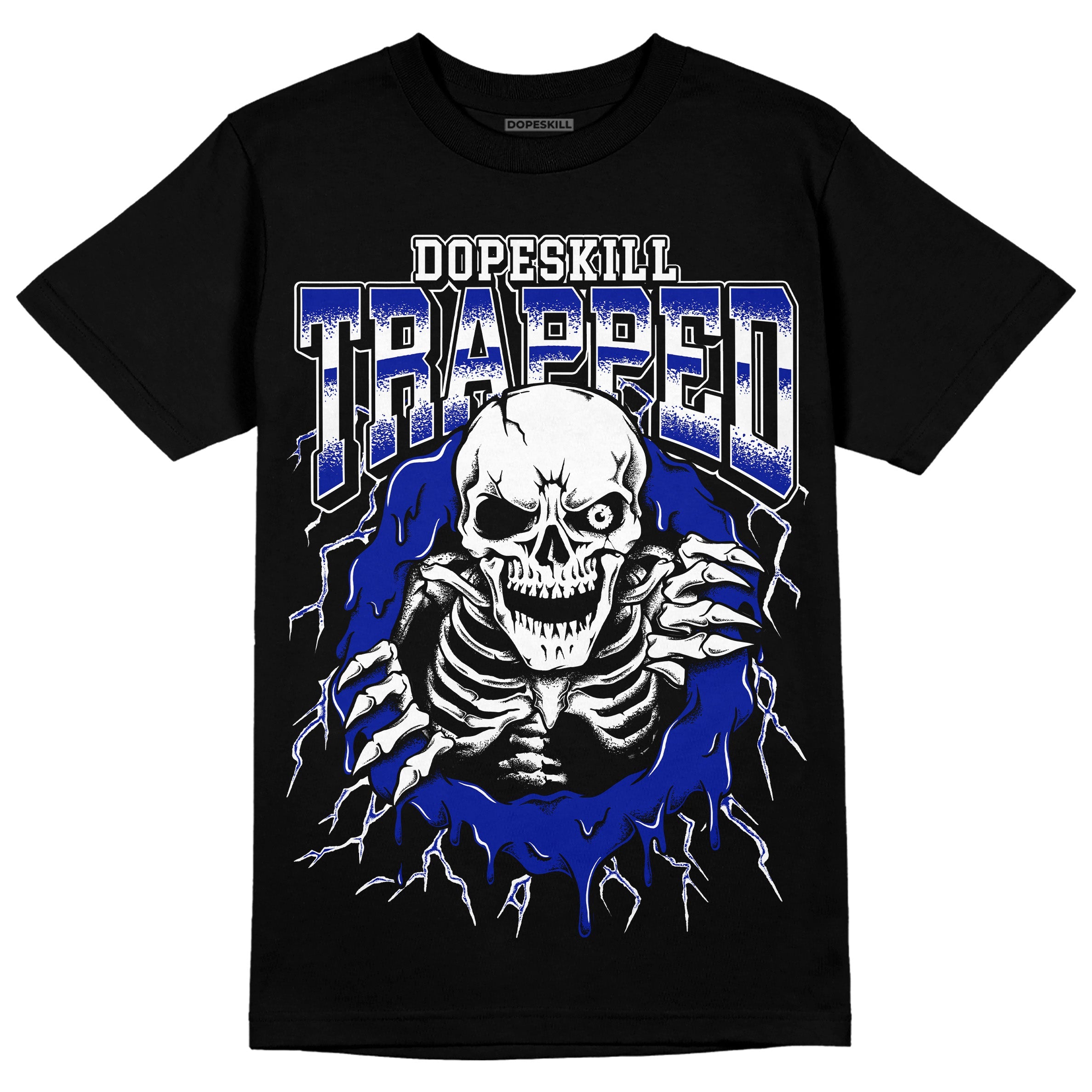 Racer Blue White Dunk Low superstreetwear T-Shirt Trapped Halloween Graphic