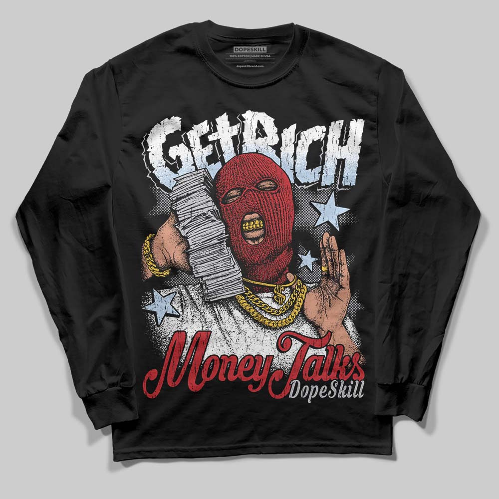 Black Metallic Reimagined 5s superstreetwear Long Sleeve T-Shirt Get Rich Graphic