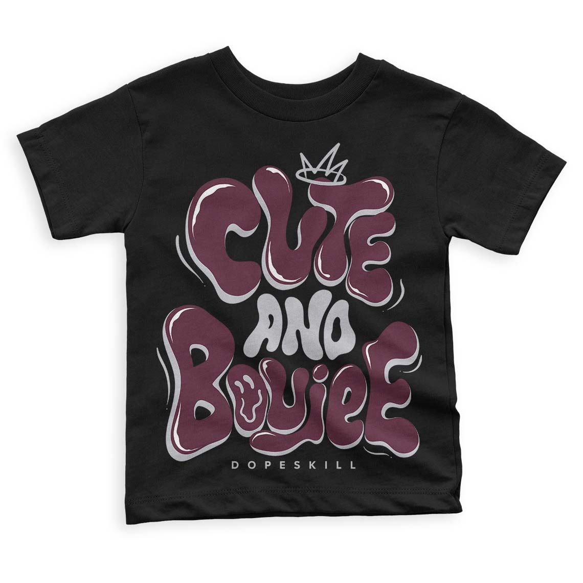 Burgundy 5s superstreetwear Toddler Kids T-shirt Cute and Boujee Graphic