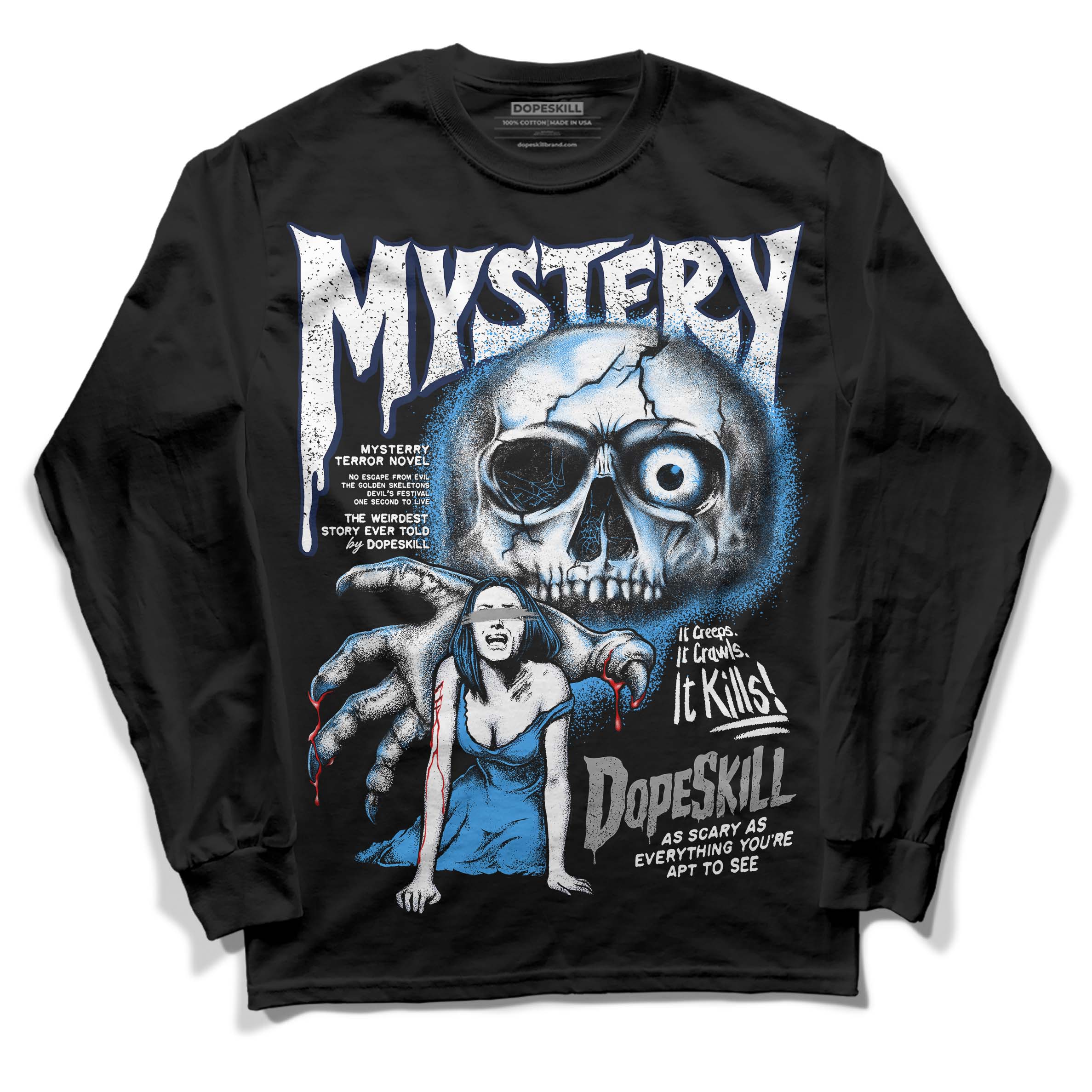 Midnight Navy 3s superstreetwear Long Sleeve T-Shirt Mystery Ghostly Grasp Graphic