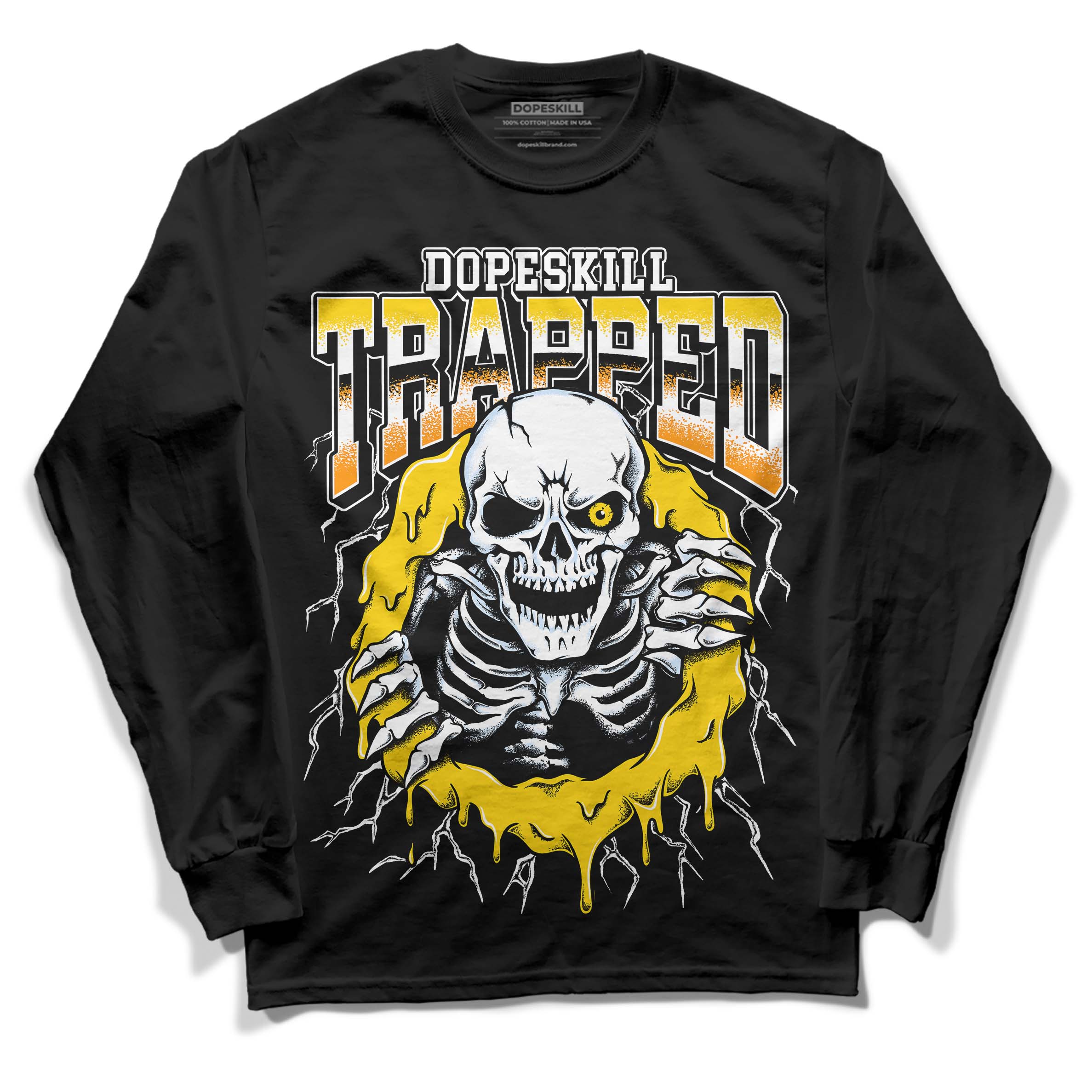 Yellow Ochre 6s superstreetwear Long Sleeve T-Shirt Trapped Halloween Graphic
