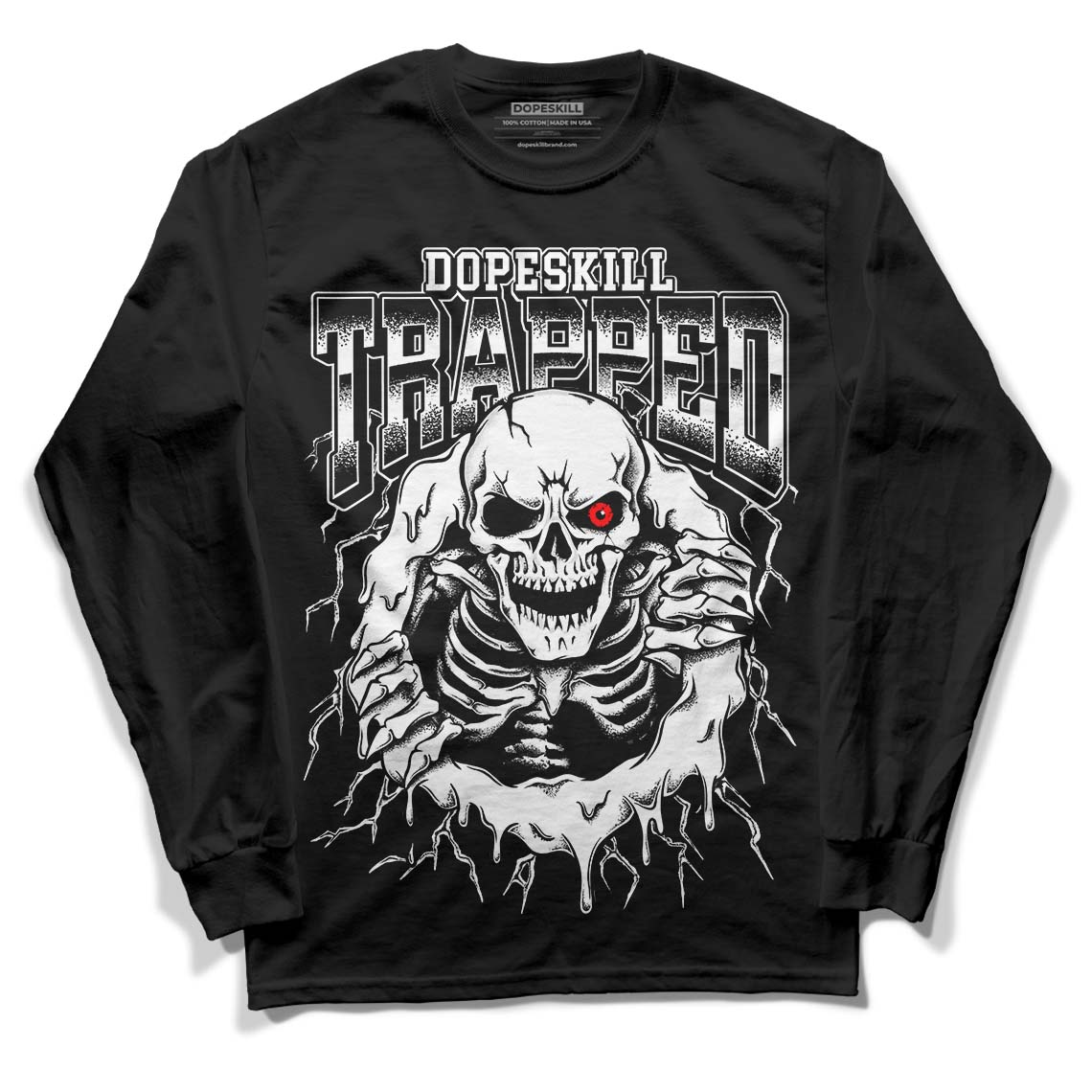 Panda White Black Dunk Low superstreetwear Long Sleeve T-Shirt Trapped Halloween Graphic