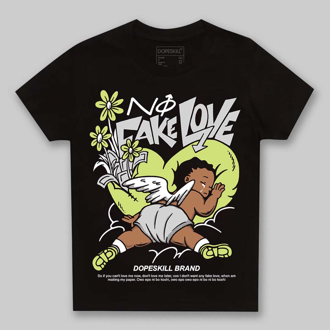 Light Lemon Twist 4s superstreetwear Toddler Kids T-shirt No Fake Love Graphic