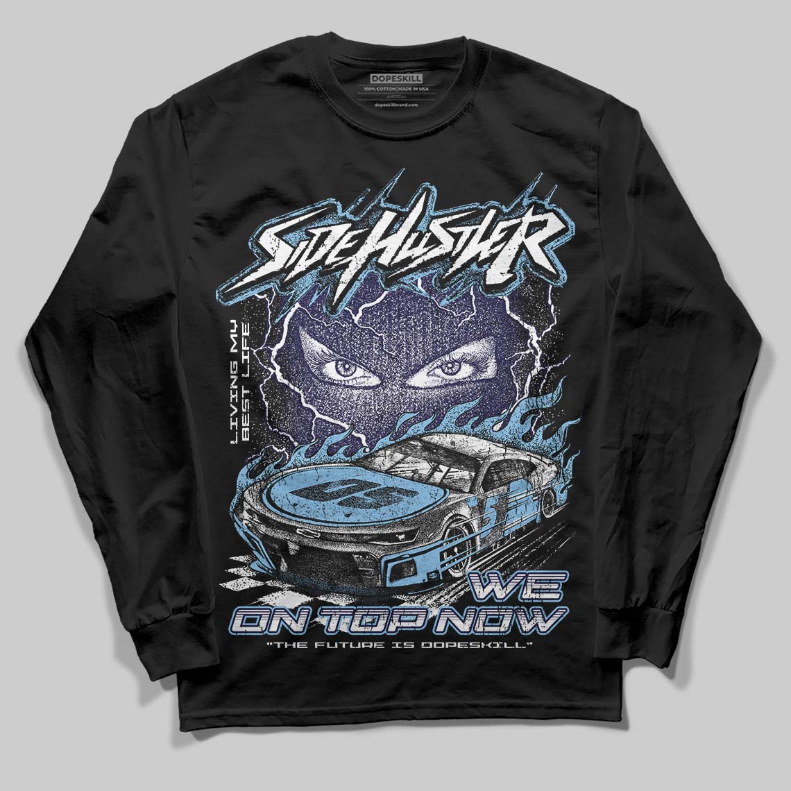 University Blue Collection superstreetwear Long Sleeve T-Shirt New Side Hustler Graphic