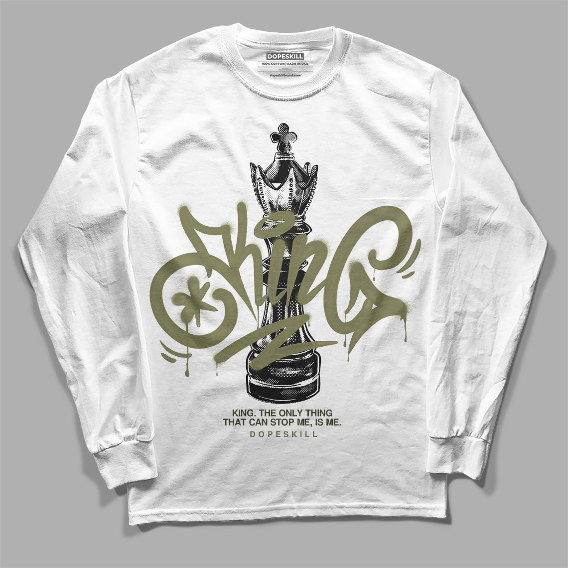 Craft Olive 4s superstreetwear Long Sleeve T-Shirt King Chess Graphic