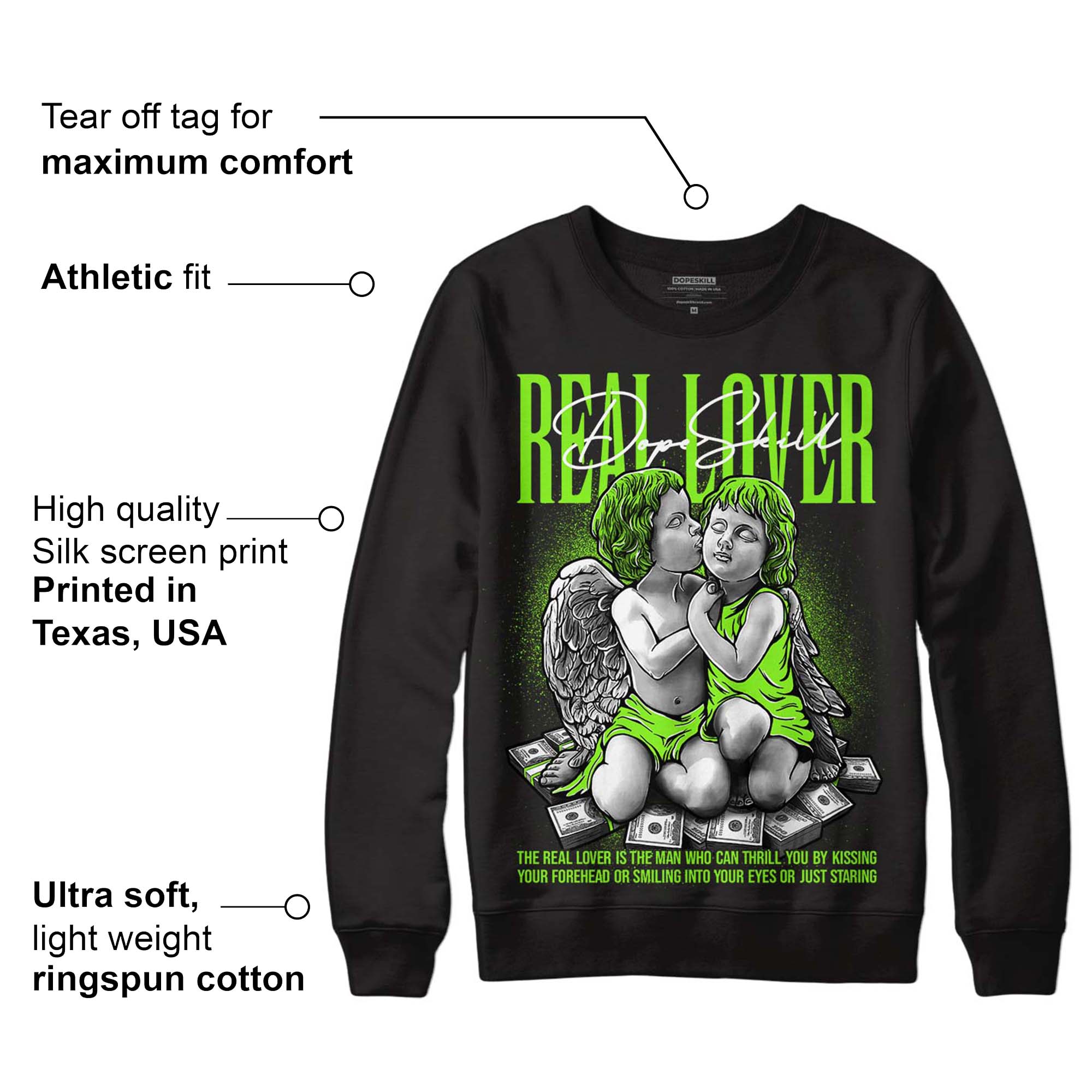 Neon Green Collection superstreetwear Sweatshirt Real Lover Graphic