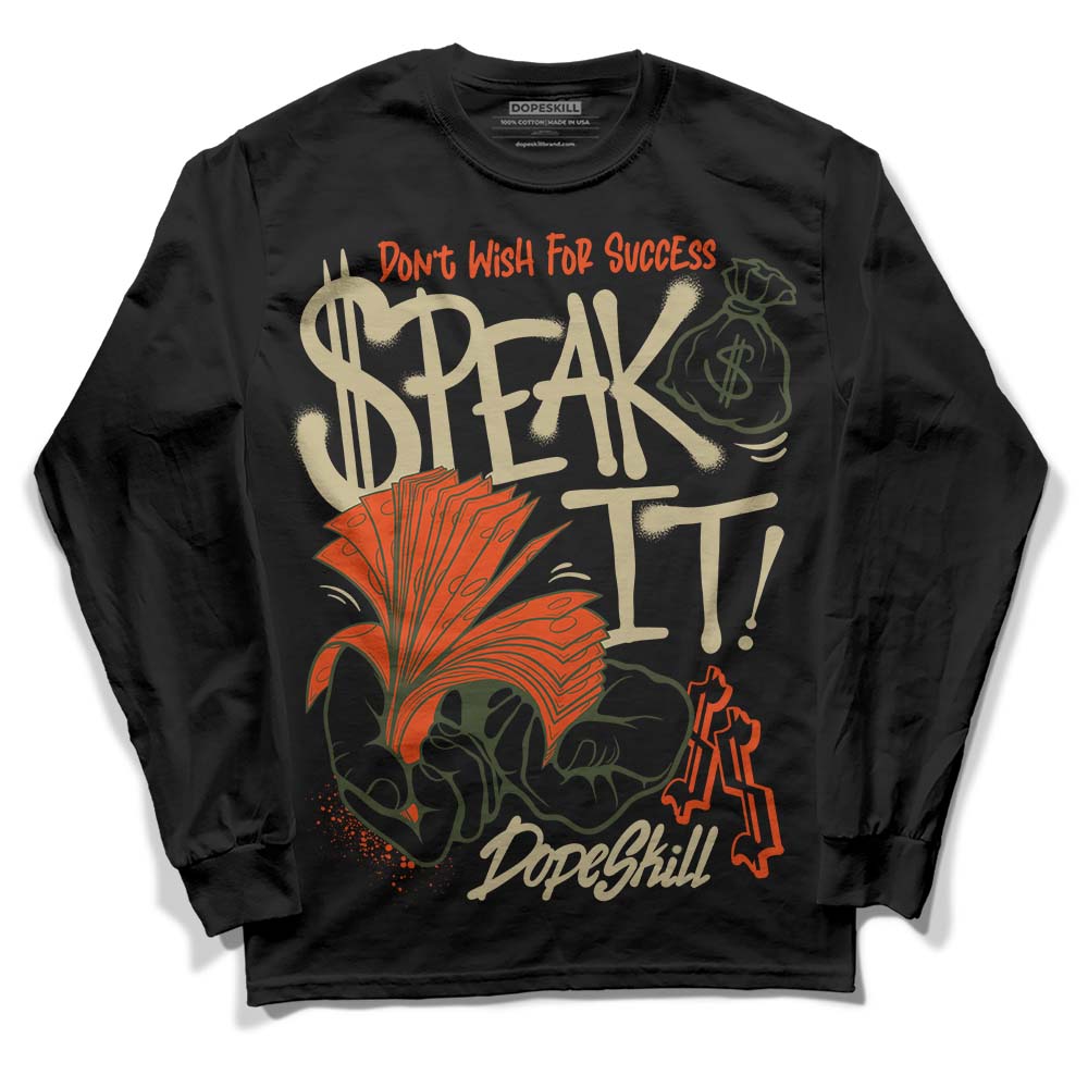 Olive Collection superstreetwear Long Sleeve T-Shirt Speak It Graphic