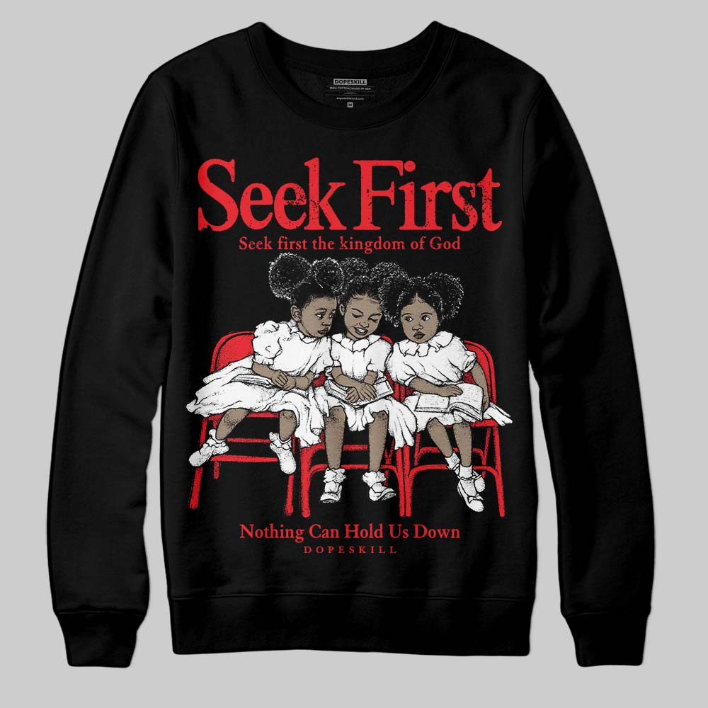 Red Collection superstreetwear Sweatshirt New Seek First Graphic