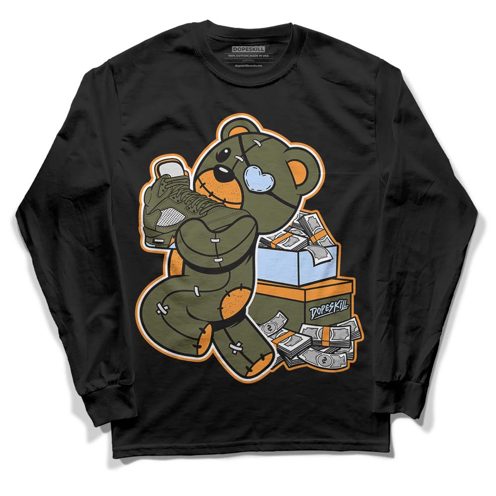 Olive 5s superstreetwear Long Sleeve T-Shirt Bear Steals Sneaker Graphic
