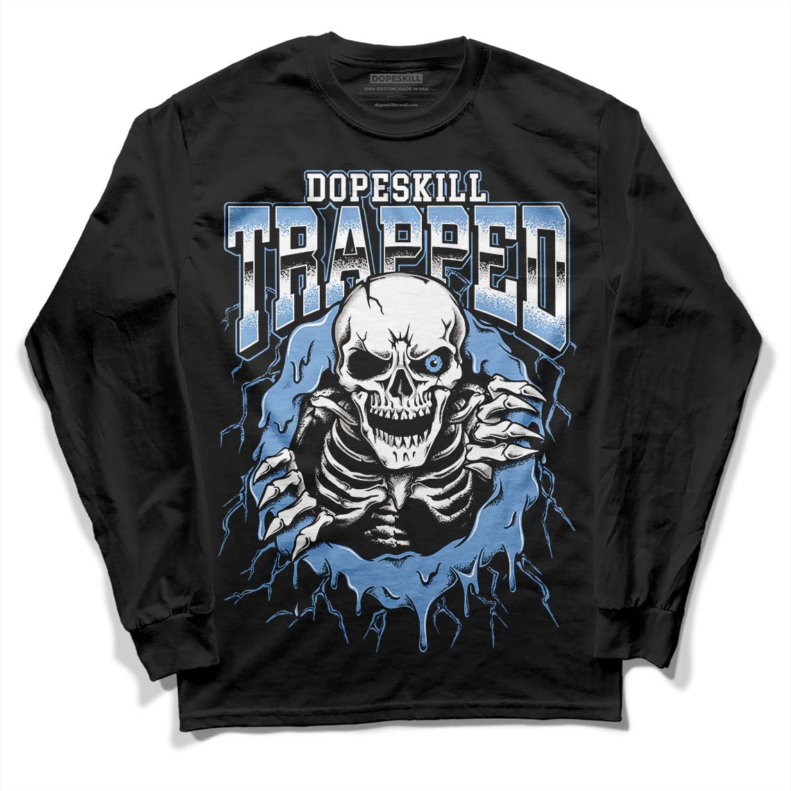 University Blue 5s superstreetwear Long Sleeve T-Shirt Trapped Halloween Graphic