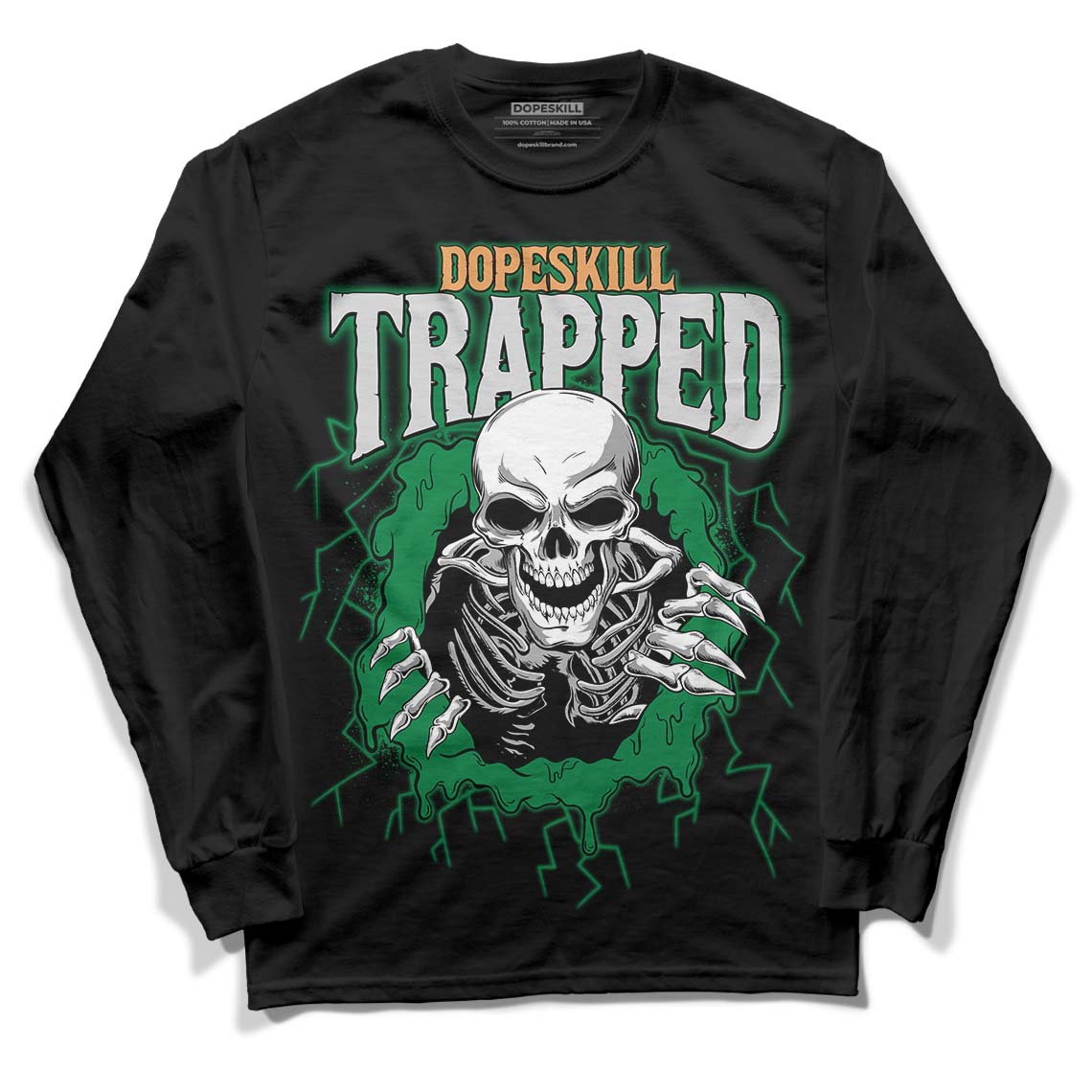 Pine Green 4s superstreetwear Long Sleeve T-Shirt Trapped Halloween Graphic