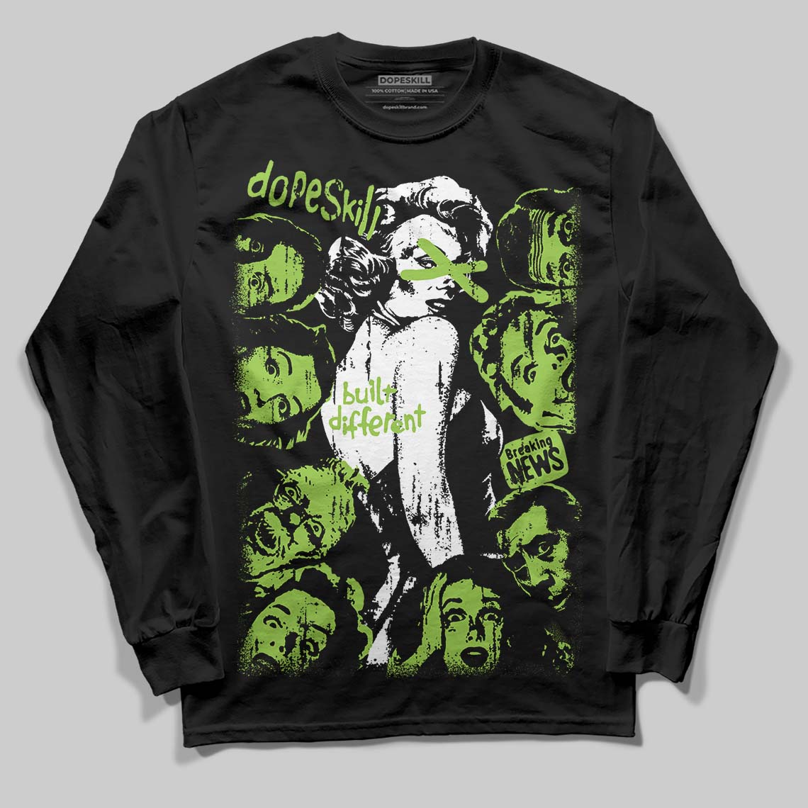 Neon Green Collection superstreetwear Long Sleeve T-Shirt Built Different Graphic