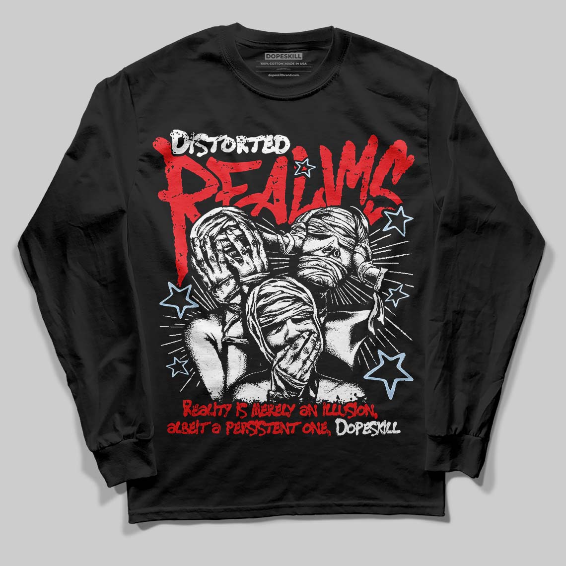 Cherry 11s superstreetwear Long Sleeve T-Shirt Distorted Realms Graphic