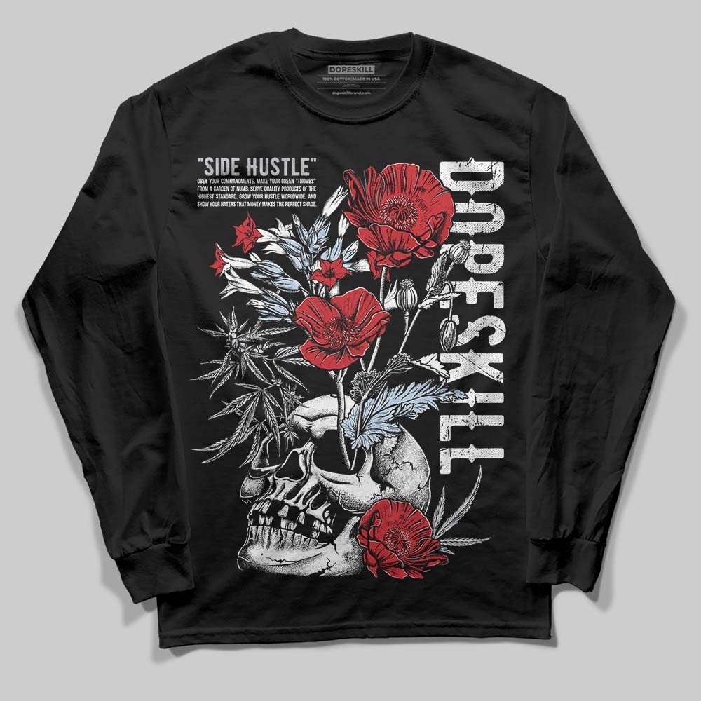 Black Metallic Reimagined 5s superstreetwear Long Sleeve T-Shirt Side Hustle Graphic