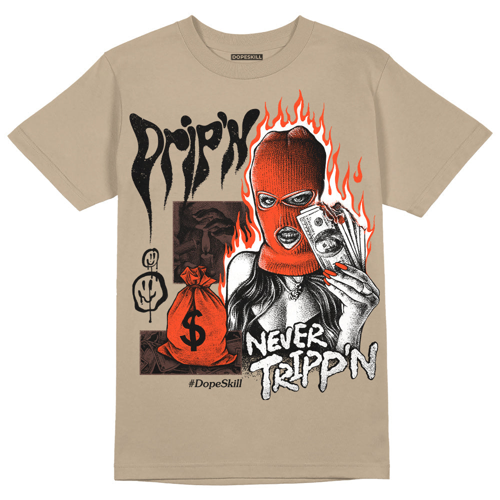 Latte 1s superstreetwear Medium Brown T-shirt Drip'n Never Tripp'n Graphic