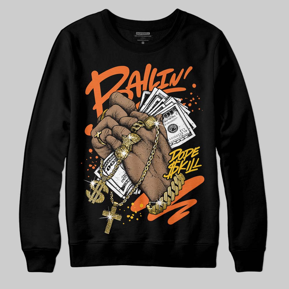 Orange Black White superstreetwear Sweatshirt Always Ballin' Graphic