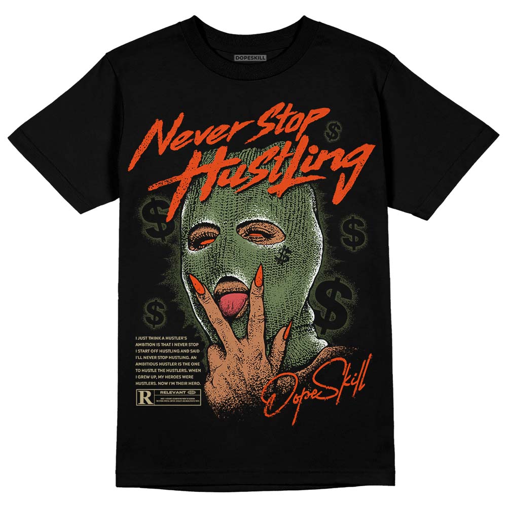 Olive Collection superstreetwear T-Shirt Never Stop Hustling Graphic