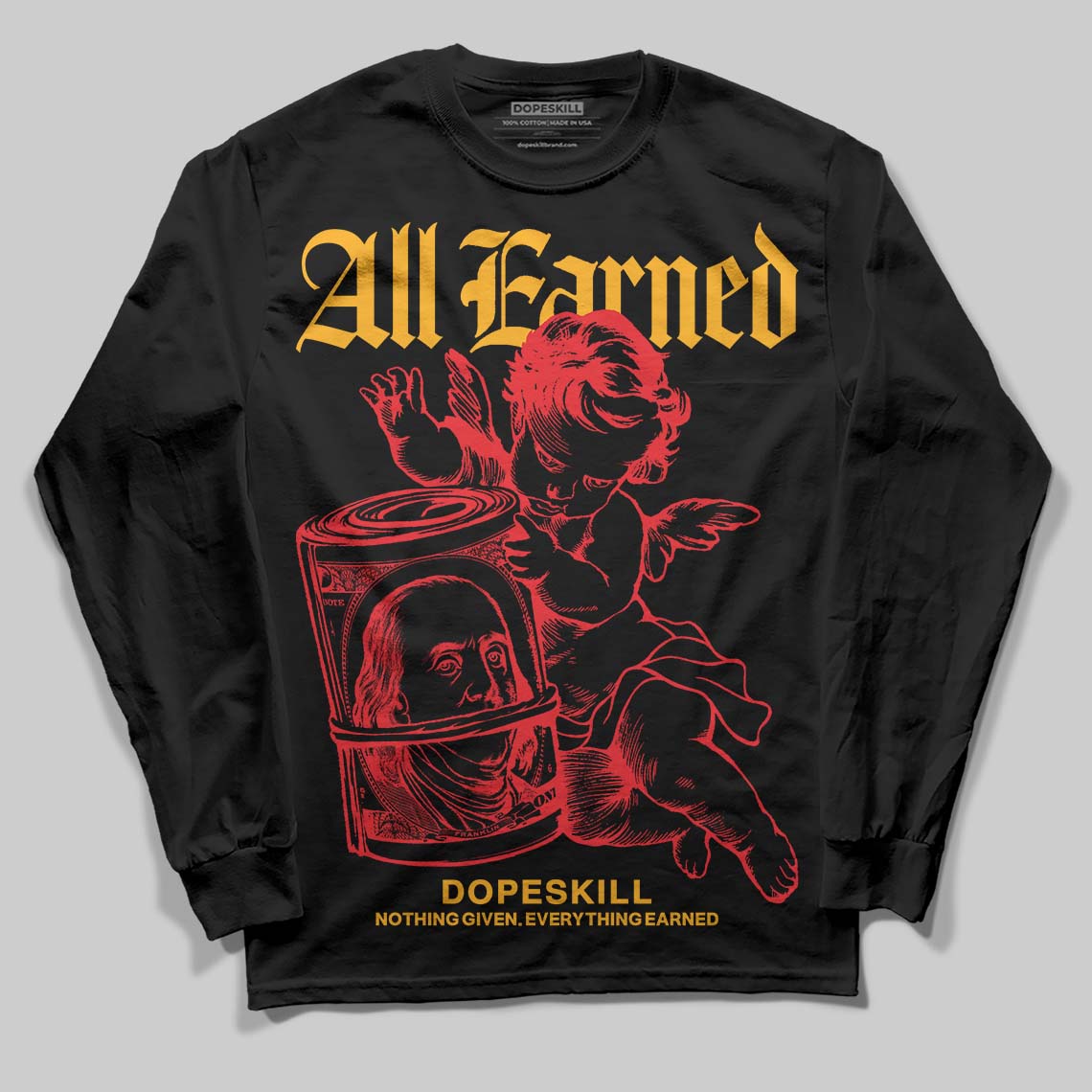 Red Collection superstreetwear Long Sleeve T-Shirt All Earned Graphic
